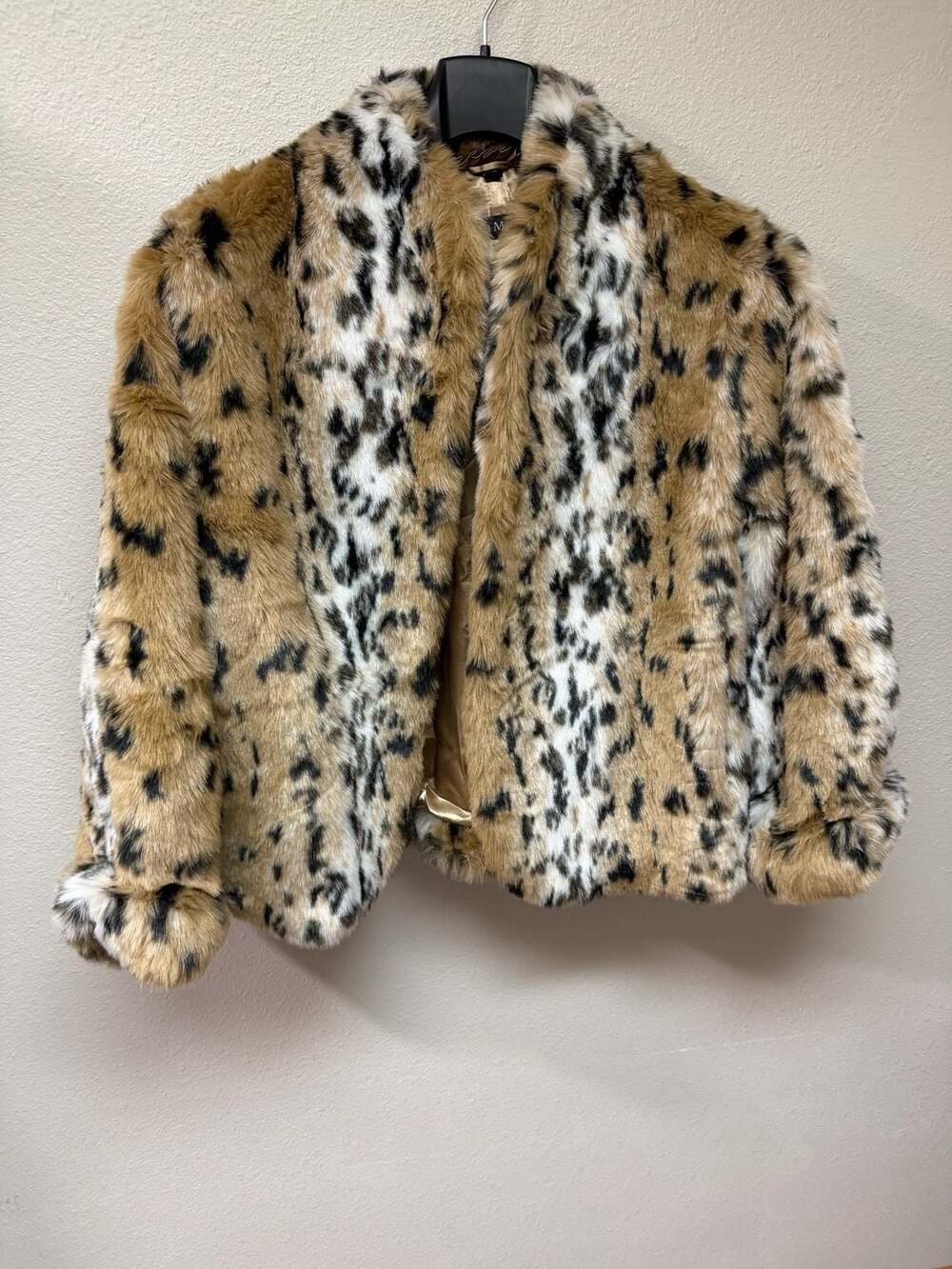 Pamela McCoy Tiger Mills Faux Fur Animal Print Jacket 1X great condition